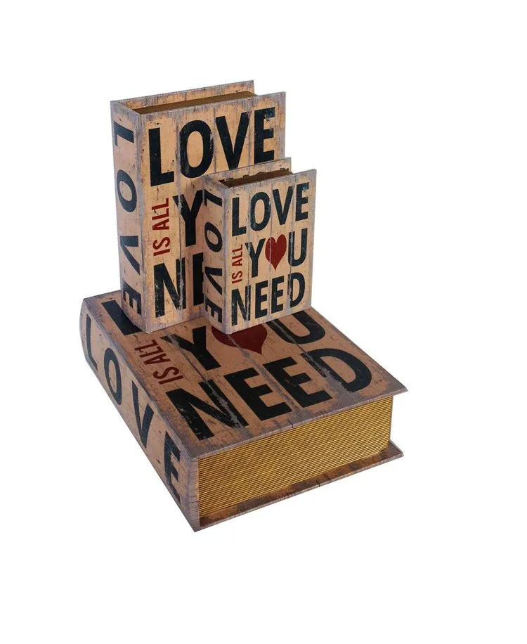 Wholesale Retro Decorative Wooden Hollow Book Boxes With Words Buy Decorative Book Boxes