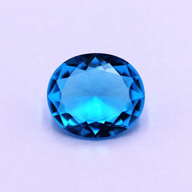 

Wu zhou Gemstone Loose Stone Aquamarine oval Shape 13*15mm Crystal Synthetic Glass Gems