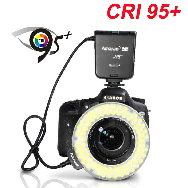 NEW Aputure Amaran Halo HC100 CRI 95+ LED Ring Flash Light for Canon EOS 7D 6D 50D 5D Mark III 5D Mark II 700D 70D 650(T4i) 20D