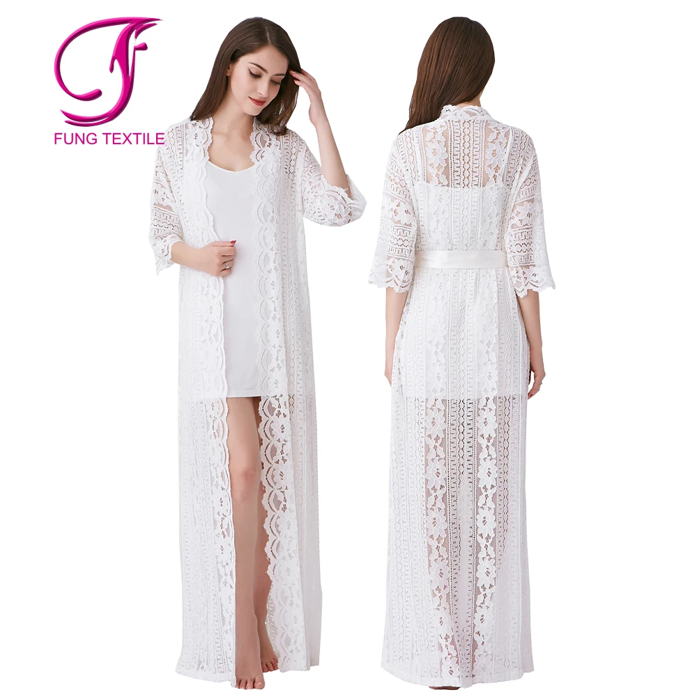 Fung 3023 Lace Plain White Long Bride Bridal Bathrobes For Woman Buy