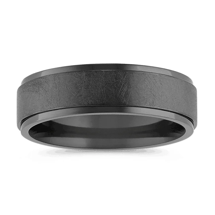 Anillo de Acero de Titanio Negro para Hombre 8MM Aniversario Boda Compromiso Banda De Regalo