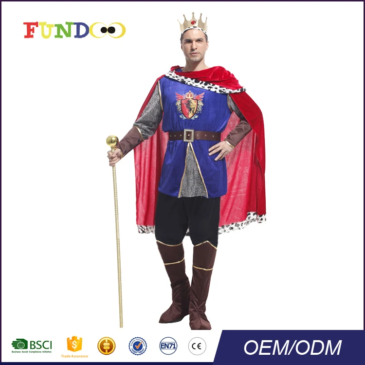 

Newest Top Sale funny cosplay Party Carnival adult mans king costume, As show