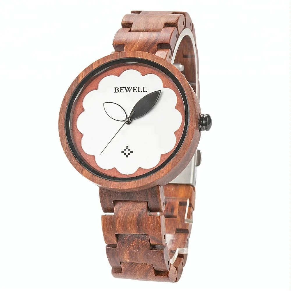 

New design BEWELL wristwatch men's quartz wooden watch