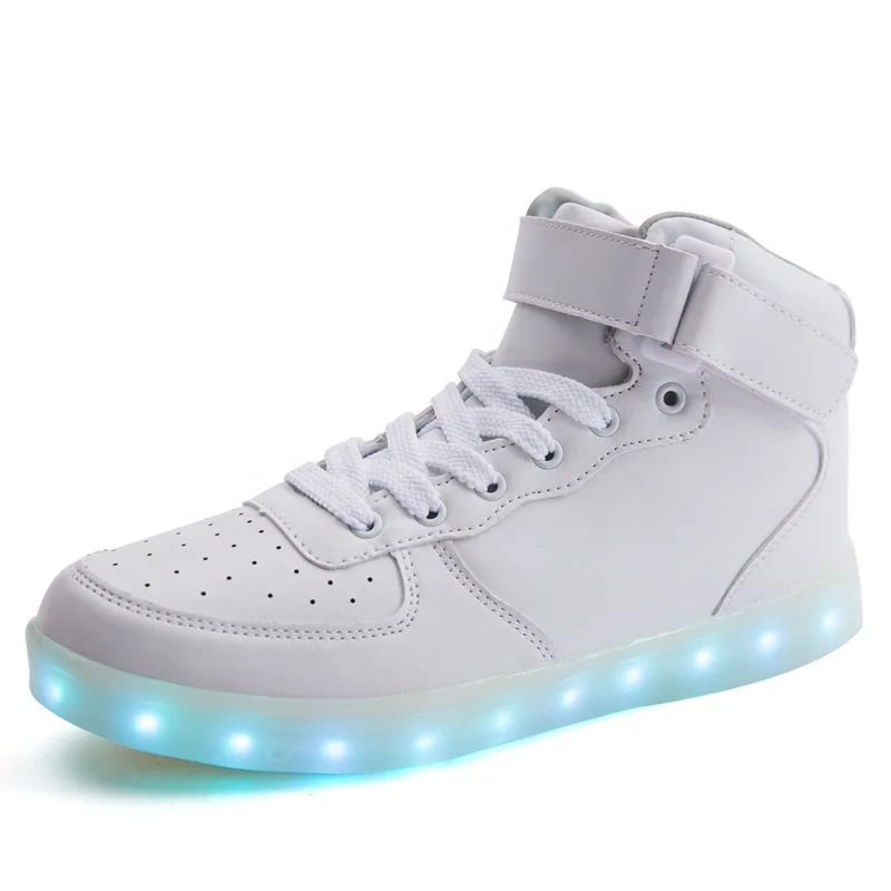 
High Top Casual Led Light up Sport Shoes Men, Adult Gold LED Light up Shoes, bulk led shoes wholesale 