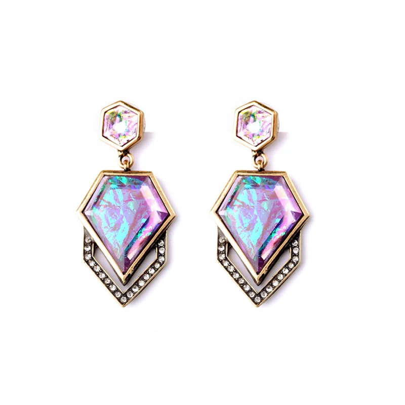 

ed00258a Summer Quadruple Les Shiny Purple Earrings, Drop Earring Jewelry