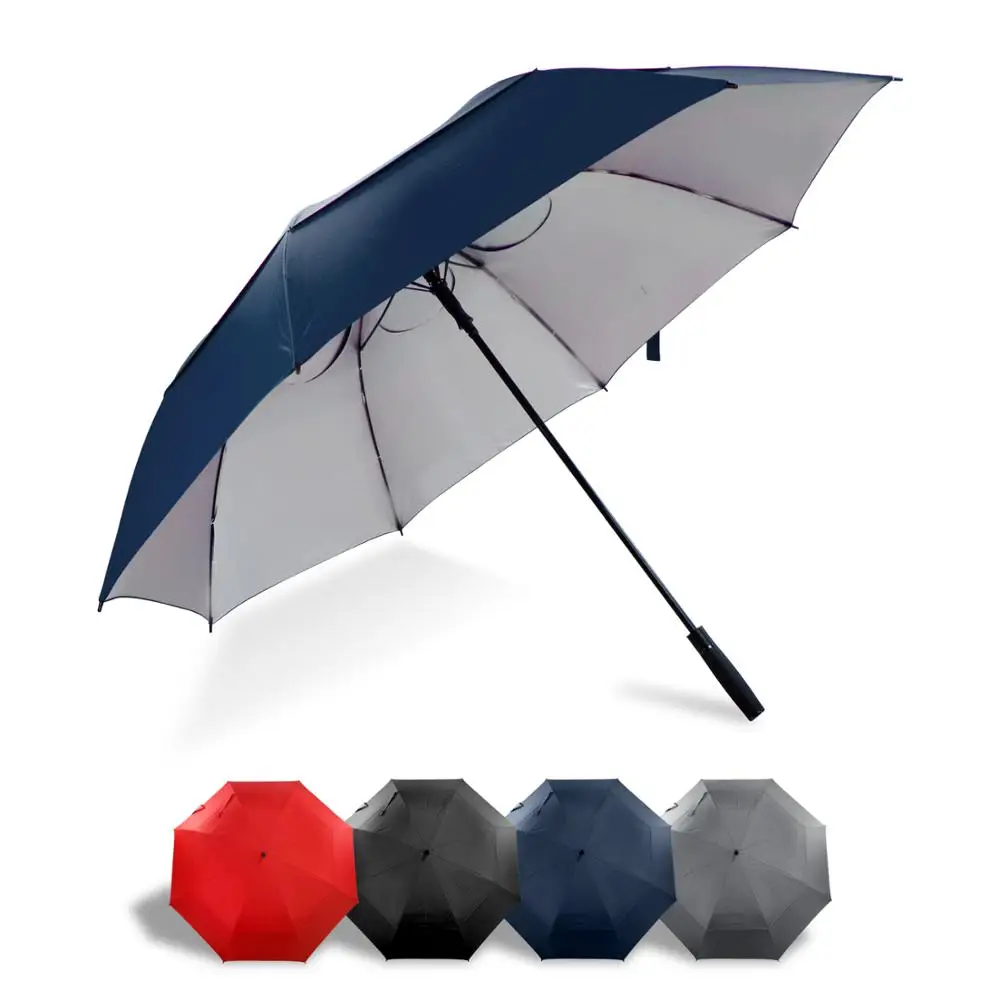 

Innovative 190T pongee fabric strong never flip over big golf umbrella, Customized color