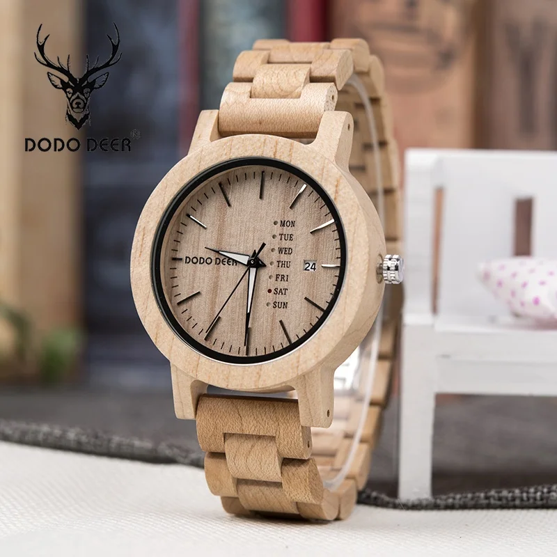 

DODO DEER Luxury Brand Wrist Men Wooden Watches OEM Week and Calendar Timepieces Build Your Own Brand Online Shopping