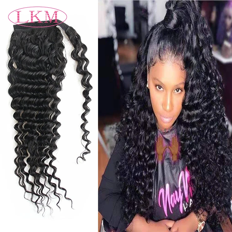 Deep Wave Curly Virgin Hair Ponytail Long Curly Drawstring Ponytail Buy Long Curly Drawstring Ponytail Virgin Hair Ponytail Ponytail Holders Thick