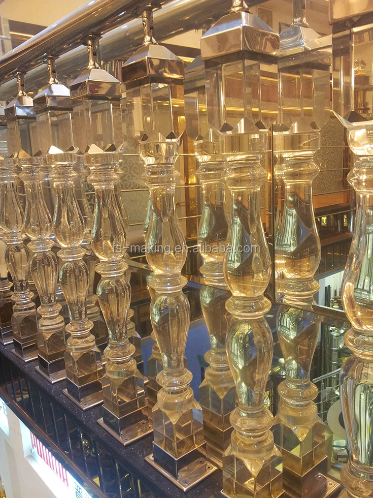 Crystal Or Acrylic Column Pillar For Stair Railing Handrail With