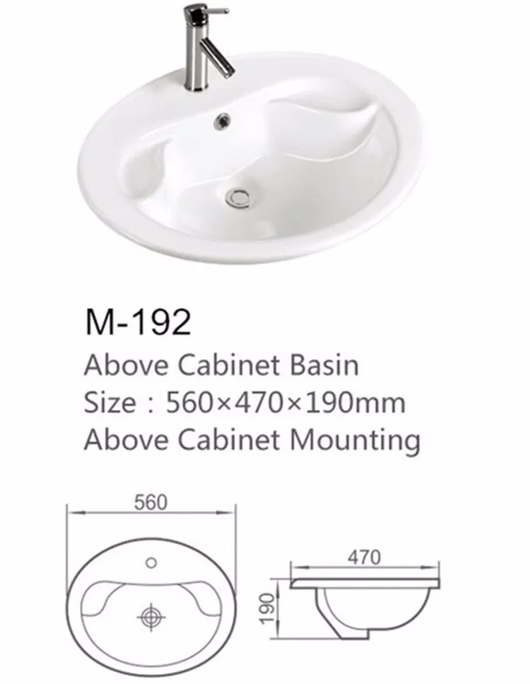 Ceramic porcelain counter top wash hand basin