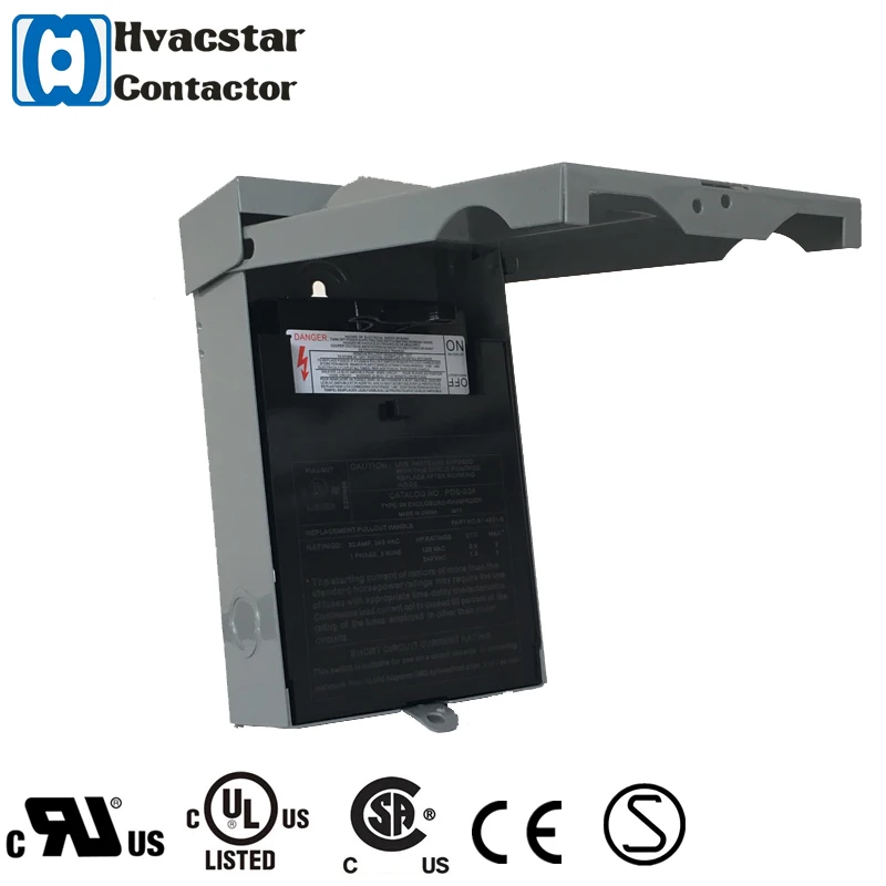 UL Listed weatherproof disconnect 30a fused disconnect switch 220v disconnect