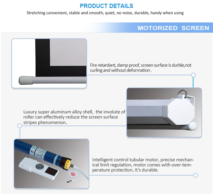 Wholesale 3D Home Theater Matt White Electric Digital Projector Screen