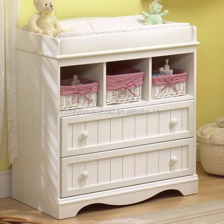 modern white changing table
