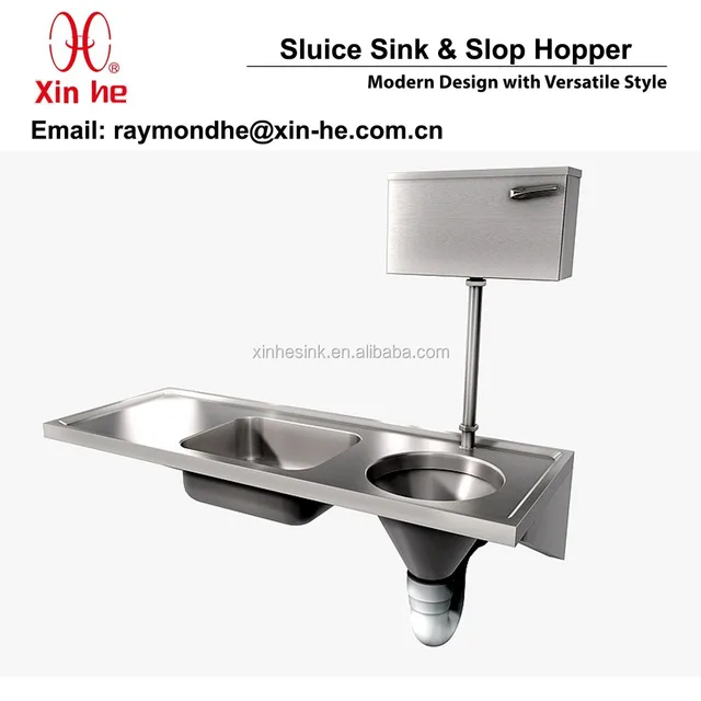 Combined Stainless Steel Sluice Sink Slop Hopper Unit With Cistern Medical Sluice Sink Combination For Hospital Sanitary Ware Buy Combined Stainless