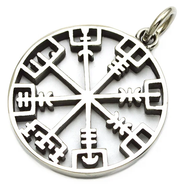 

Viking compass amulet pendant Men necklace Scandinavian as gift, Silver as picture