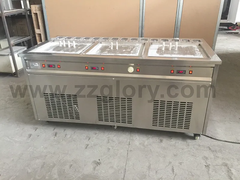 Hot Sale Double Pan 10 Buckets Thailand Fried Ice Cream Rolling Machine