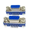 DB15 DR15 3Rows Blue Parallel Port 15 Pin D Sub Female 15 Way PCB 90 Degree Connector DB15 Socket Plug VGA Adapter