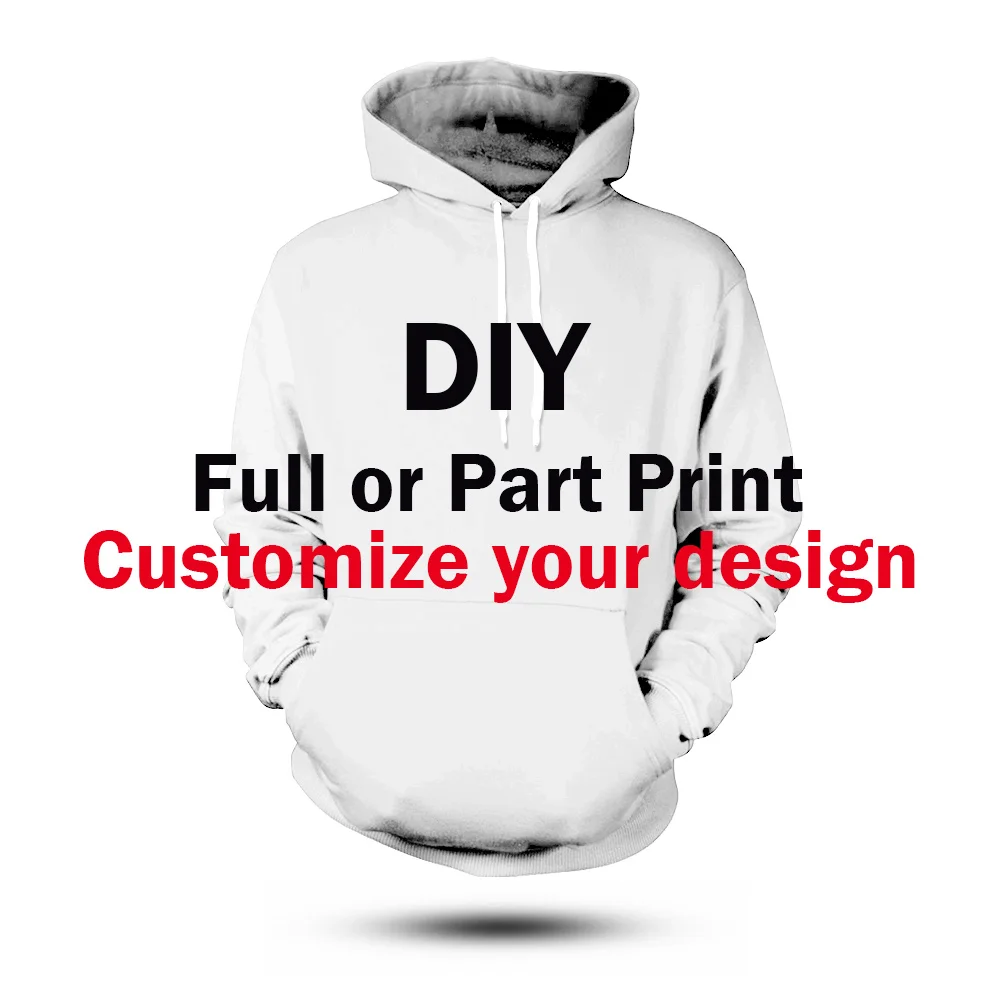 NADANBAO Brand men women unisex customized pattern hoodie 3D sublimation printed DIY logo sweatshirts