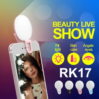 

Rechargeable LED Camera Selfie Ring light Flash Mobile Cell Phone Selfie Fill LED Light for phone