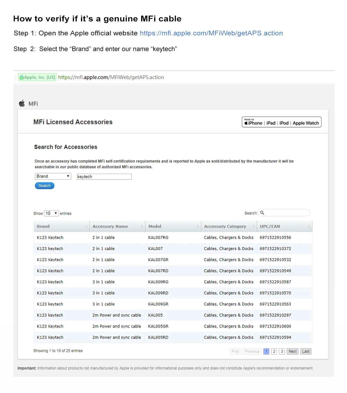 For iPhone ipad cable
