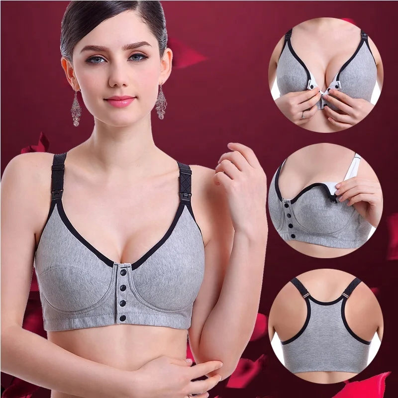 

Simple Fashion Adjustable Breast Lift Push Up Women Nursing Bra Feeding Bra, Gray,dark blue