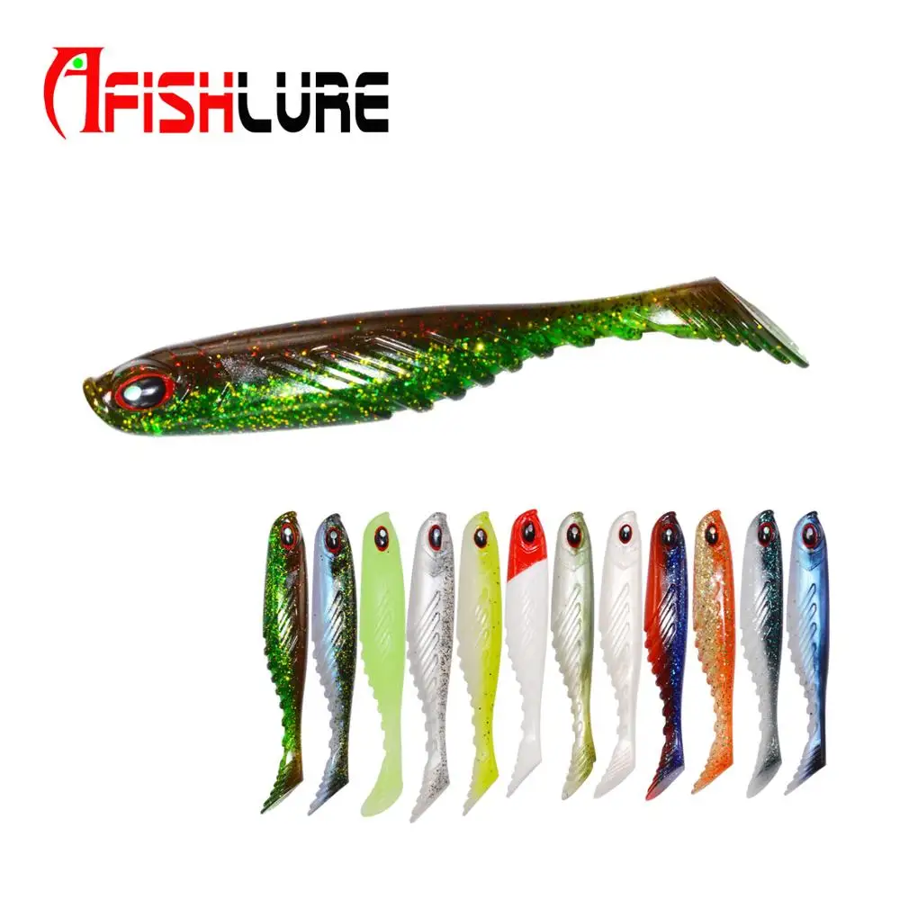 

oem fishing lure soft pvc materia t tail paddle fishing lure 70mm 3.5g AR48 6pcs/bag Fishing Lures Swim Baits, 14 colors for choice