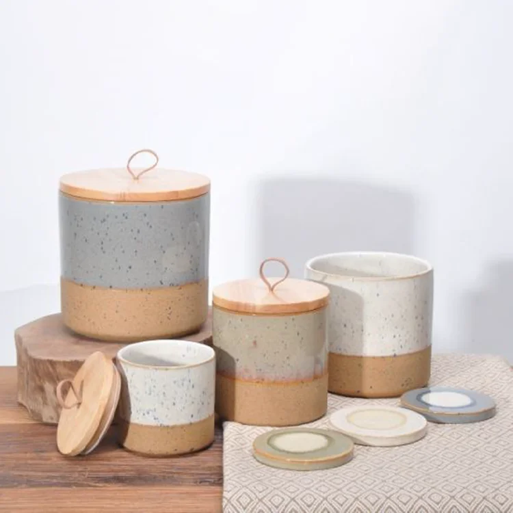 India empty cylinder shape straight side fancy ceramic vintage candle jars with logo 