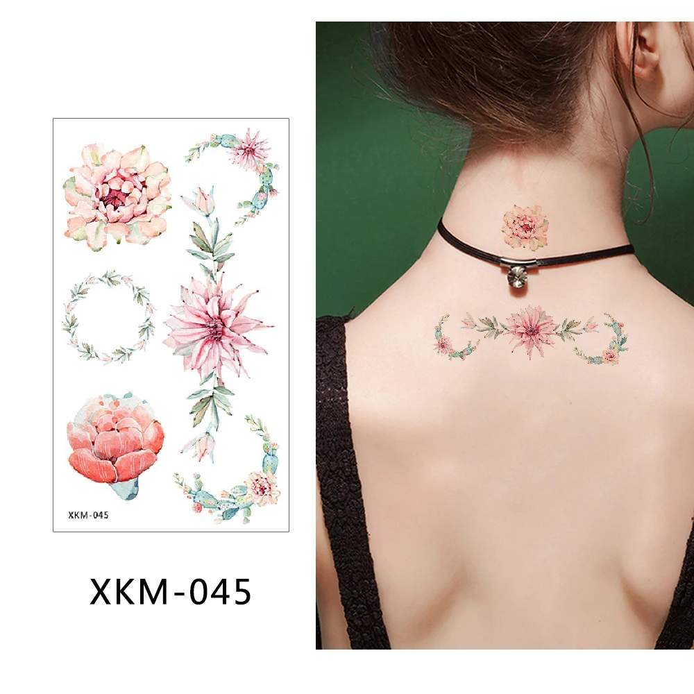 

XKM-001--XKM-040 Custom Made Waterproof Body Tattoo Temporary Henna Tatoo Sticker, Metallic / colorful / customized