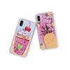 glitter liquid floating cute ice cream silicone mobile phone case for iphone x