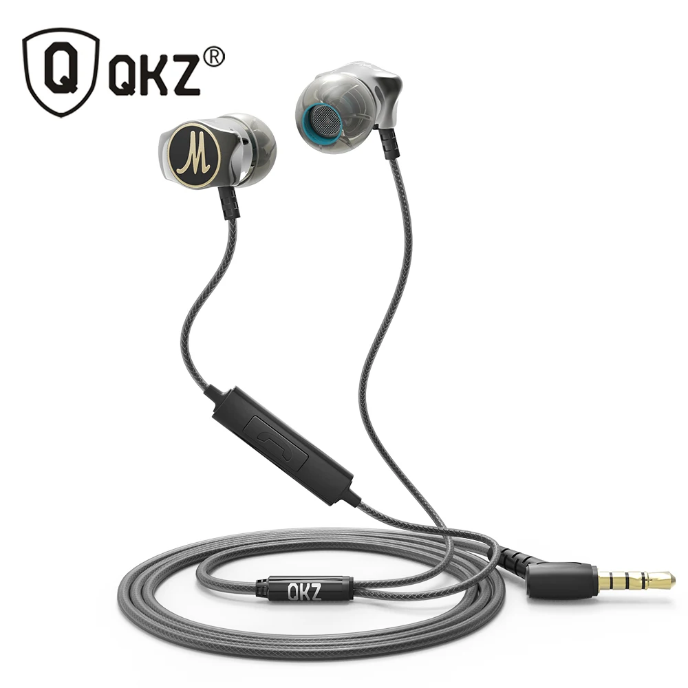 QKZ DM7 In Ear Heavy Bass Wired Earphone Gold Plated Housing Headphone