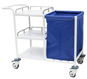 Stainless steel hospital linen trolley for sale mobile nursing trolley cart