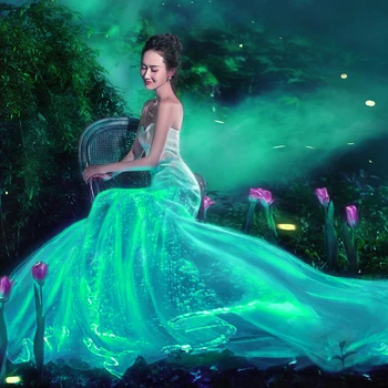 Light Up Led Fiber Optic Wedding Dress For Bride Buy Led