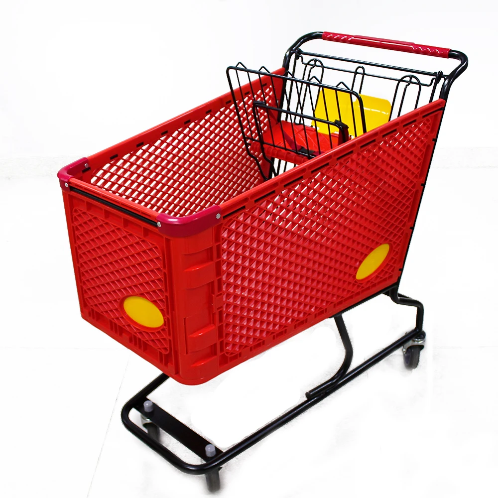 Supermarket Red Metal And Plastic Shopping Trolley Carts For Sale Buy Shopping Cartmetal 0223