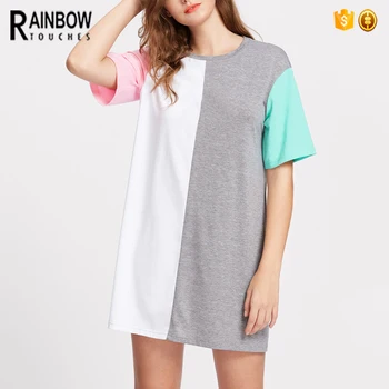 color block t shirt dress