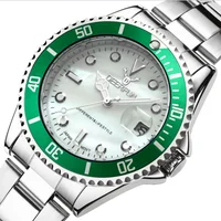 

DEERFUN Gold Watch Men GMT Rotatable Bezel Sapphire Glass Stainless steel Band Sport Quartz WristWatch reloj relogio 40MM
