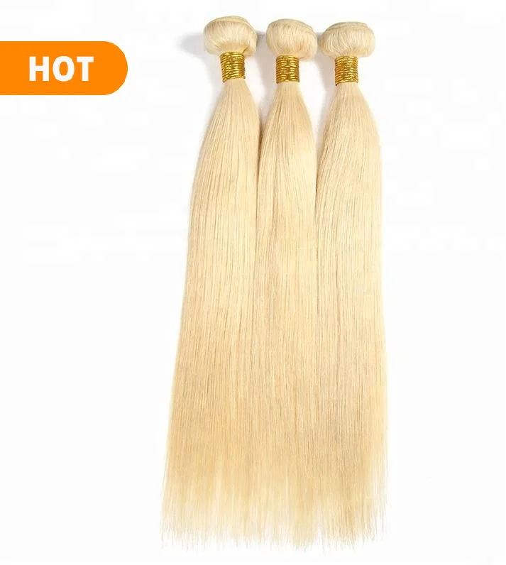 

Straight Wave 613 blonde human hair weave vendor brazilian hair weft bundles long 24 26 28 30 inch extension, #613 blonde