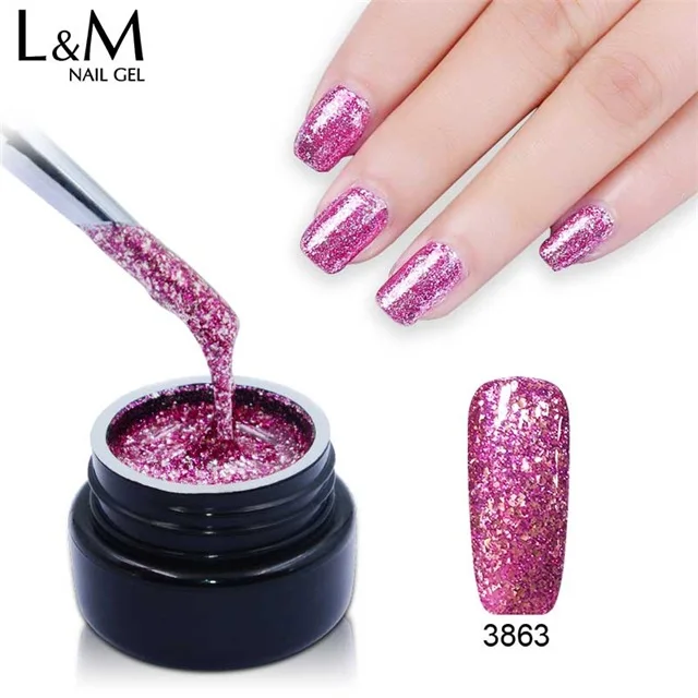 

ibdgel glitter Platinum diamond gel Nail varnish for nail art, 18 colors
