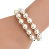Wholesale 2019 Adjustable Women Wide Multilayer Beads Chain Bracelets Crystal Bangles Luxury Elastic Pearl Wristband Jewelry
