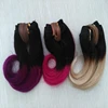 Factory wholesale short hair weft body weave ombre peruvian human hair