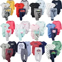 

new design 3pcs/lot spring & summer cartoon animal cotton baby clothing