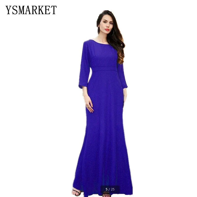 

High Quality Plus Size Pink Black A Line Maxi Dress For Women 3/4 sleeve Floor Length Evening Empire Waist Party Long Dress, N/a
