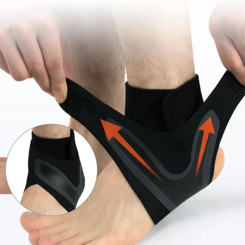

Sport Safety Athletic Neoprene Ankle Wraps Protector Adjustable Elastic Ankle Brace, Black