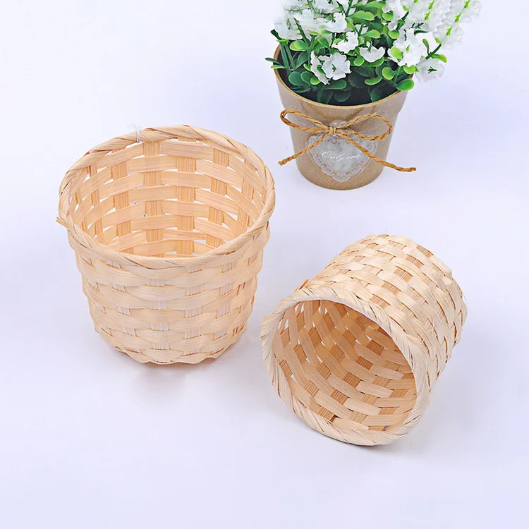 

Eco-friendly cheapest handmade natural mini bamboo storage basket organizer basket rattan storage