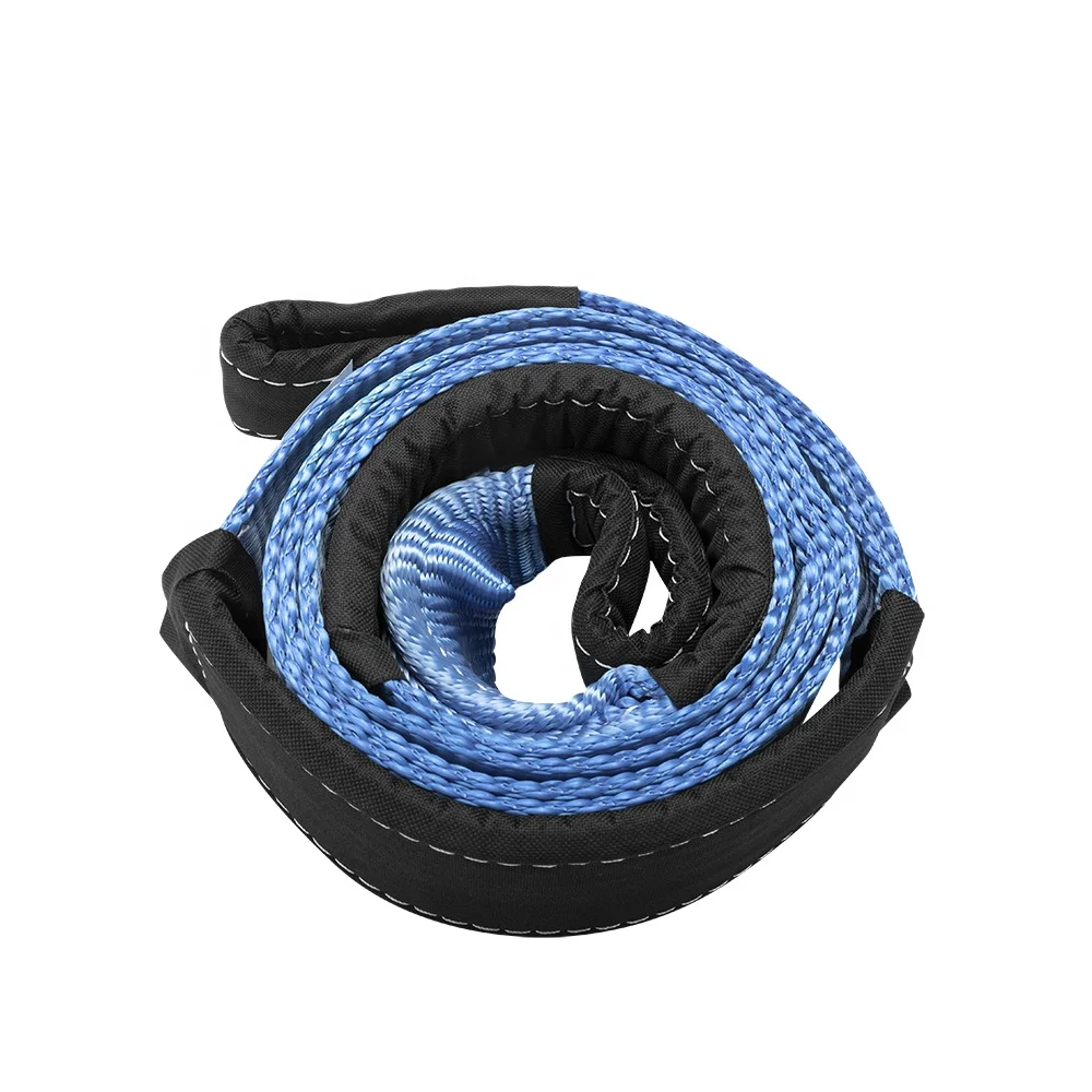 80毫米 x 3 m 12 吨抓举带绞车延长 4wd 4x4 恢复拖带蓝色