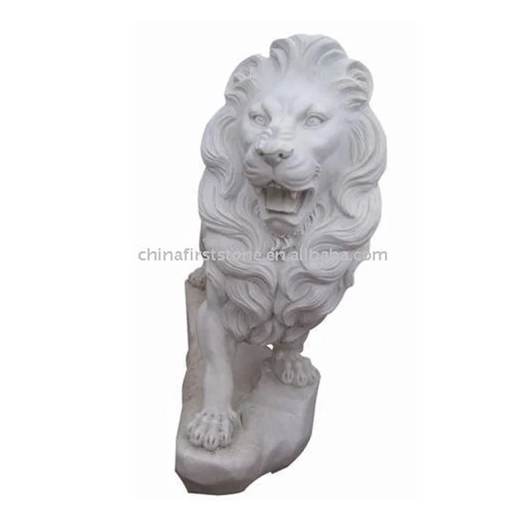 Hot Sale Outdoor White Marble Big Lion Statue Stone Sculpture