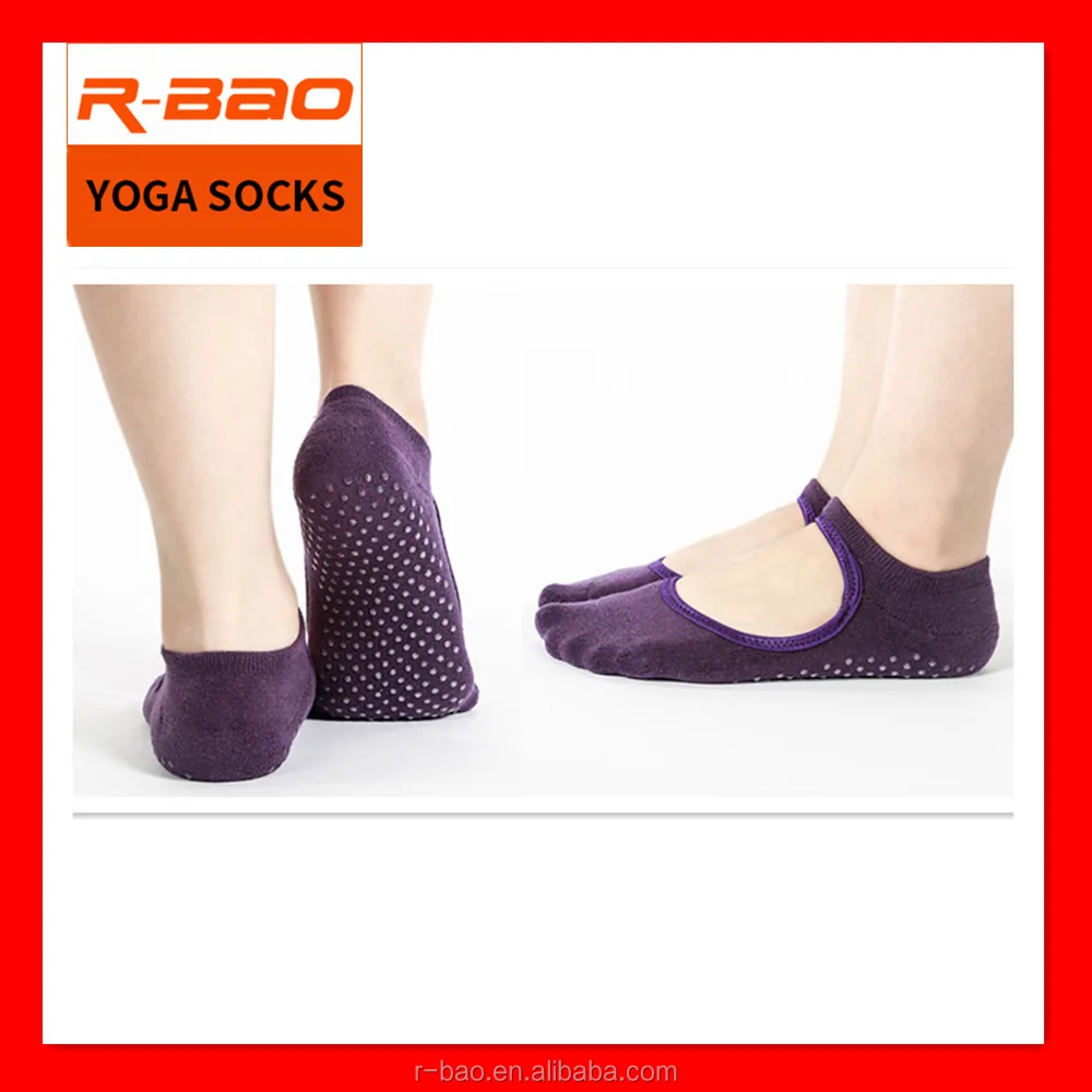 

Wholesale Women Adult anti slip Fitness Massage Cotton yoga pilates sock, Black;purple;gray;rose red