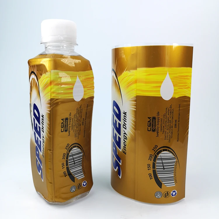 
High Quality Custom Printing PET Heat Shrink Label for Energy Drink Bottle Packaging 