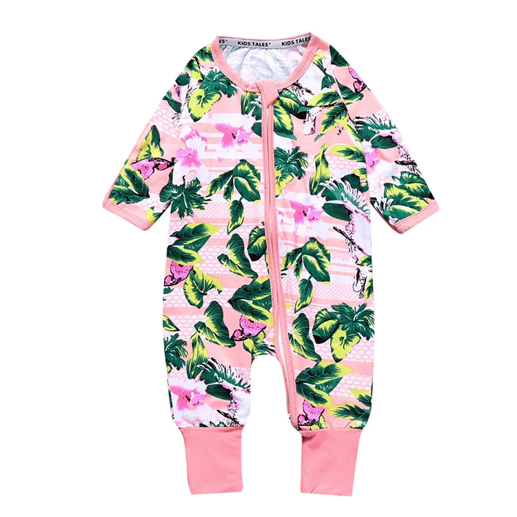 

Newborn infant clothes zipper jumpsuit wholesale baby girl long sleeve romper, As picture