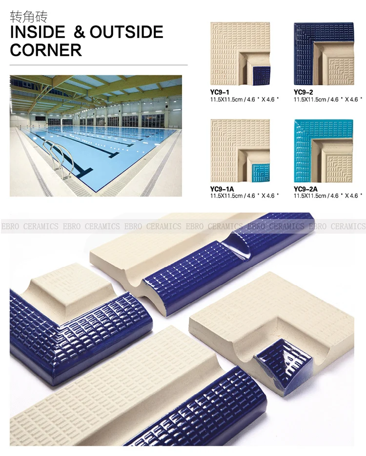 115x240 international standard blue outdoor pool ceramic mosaic and tile