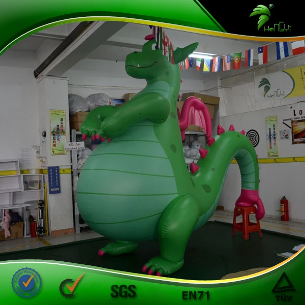 inflatable green dragon